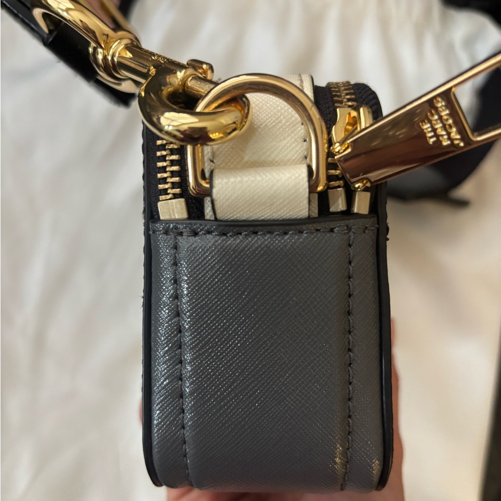 Black Crossbody Bag with Gold Accents - Picture 6 of 10
